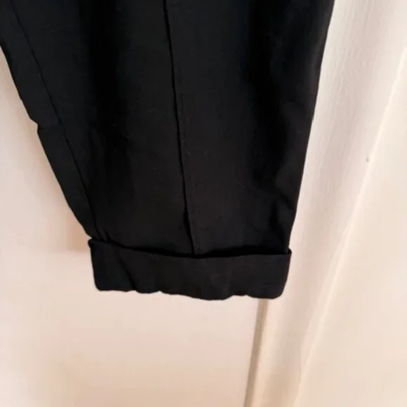 A New Day Pleated Front Cropped Trousers – Size 14 – Elastic Waist – Cuffed Hem - Picture 3 of 6